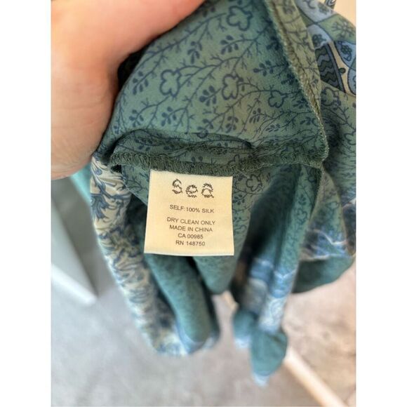 NWOT Sea New York 100% silk Green Sabine midi dress, Sz 4,  $425 B18 - Picture 9 of 10